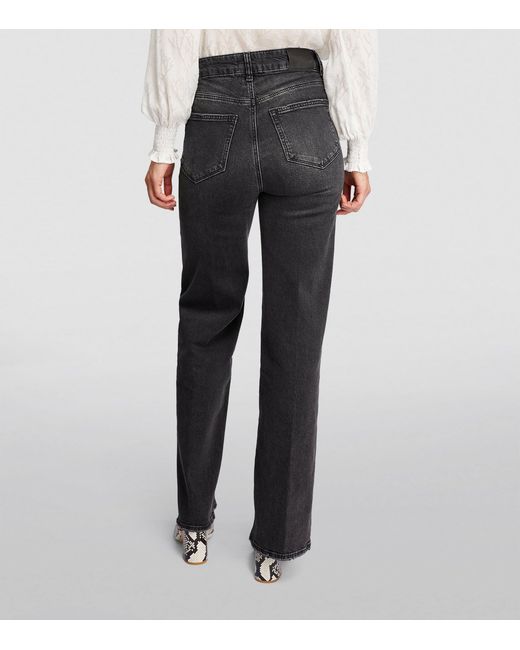 PAIGE Black Sasha Straight Jeans