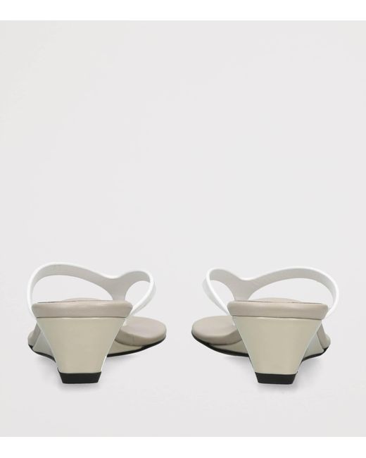 Christopher Esber White Leather Scala Wedge Sandals 45
