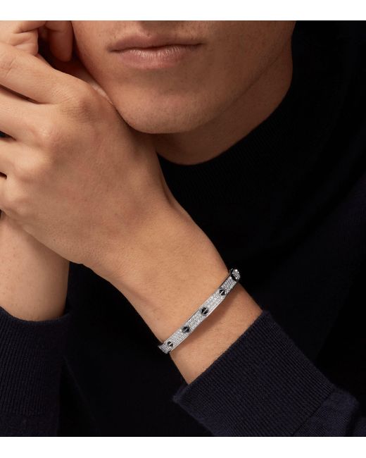 Cartier White Love Classic And Diamond Ceramic Paved Bracelet