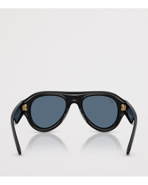 Ray-Ban Blue Aviator Puffer Sunglasses