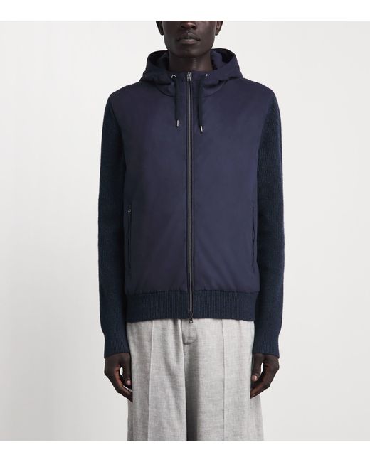 Herno Blue Wool Hybrid Jacket for men