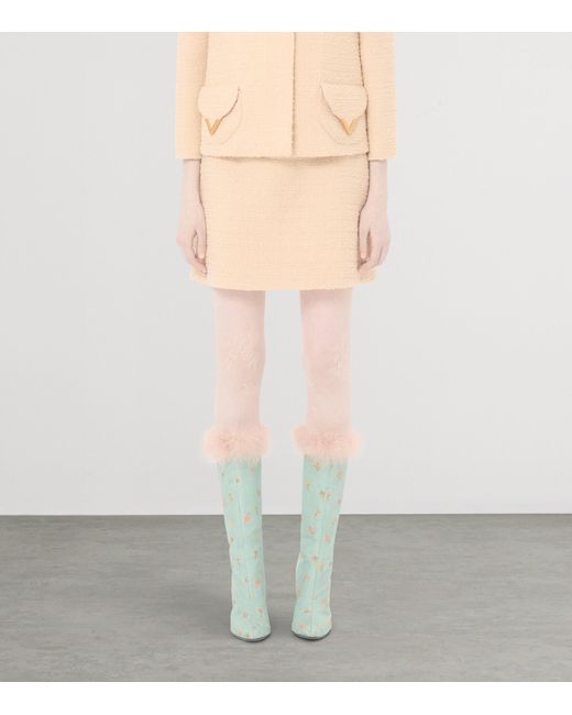Valentino Natural Virgin Wool-Blend Tweed Mini Skirt