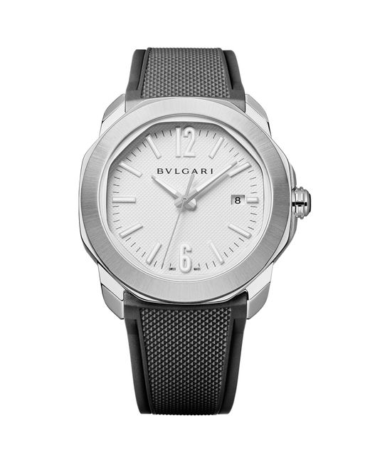 BVLGARI Gray Stainless Steel Octo Roma Automatic Watch 41mm for men