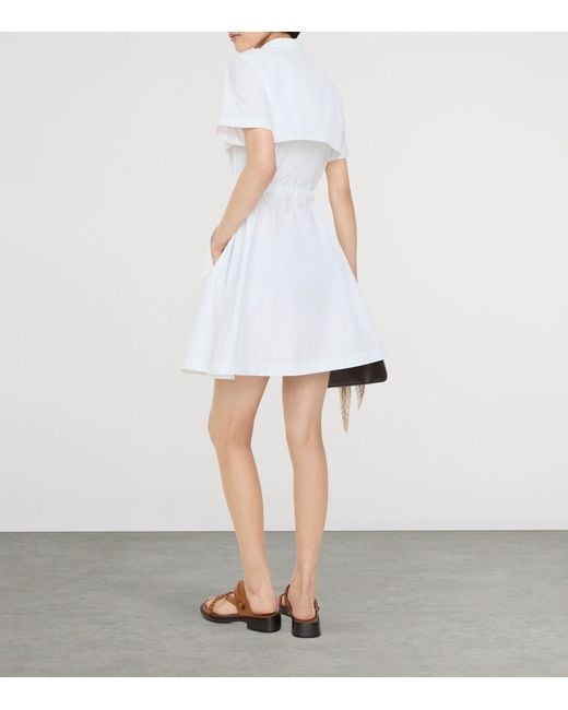 Burberry White Cotton Poplin Mini Shirt Dress