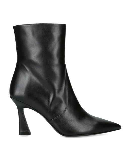 Stuart Weitzman Black Leather Vinnie Ankle Boots 85