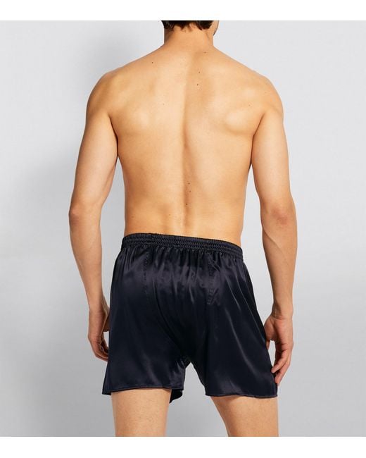 Zimmerli of Switzerland Blue Silk Boxers for men