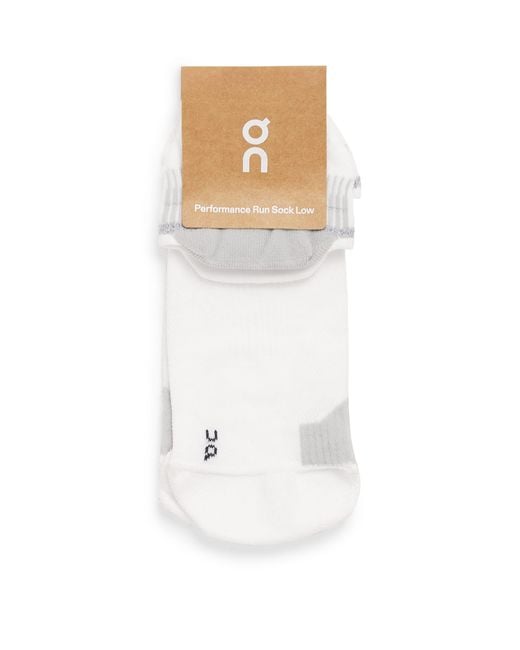 On Shoes White Performance Run Low Socks