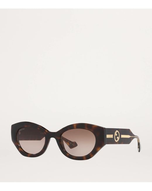 Gucci Brown Injected Oval Sunglasses