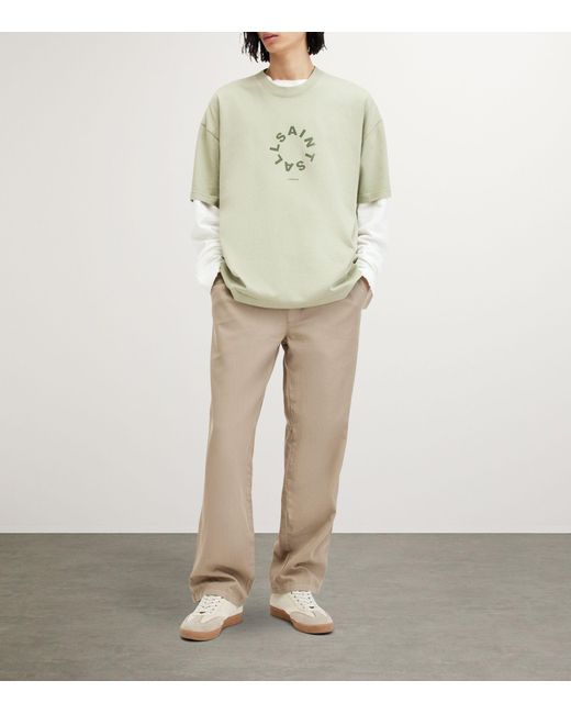 AllSaints Green Organic Cotton Tierra T-shirt for men
