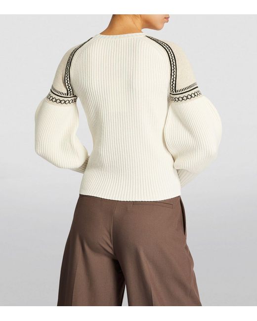 Max Mara Natural Wool-cashmere Ribbed Sweater