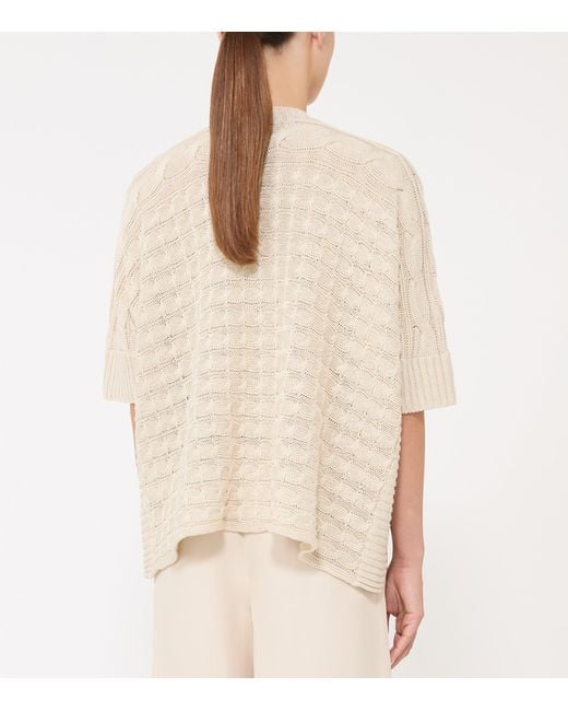 Max Mara Natural Linen Eresia Zip-Up Cardigan