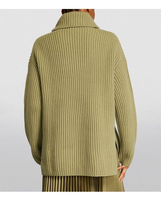 Joseph Green Cardigan-stitch Rollneck Sweater