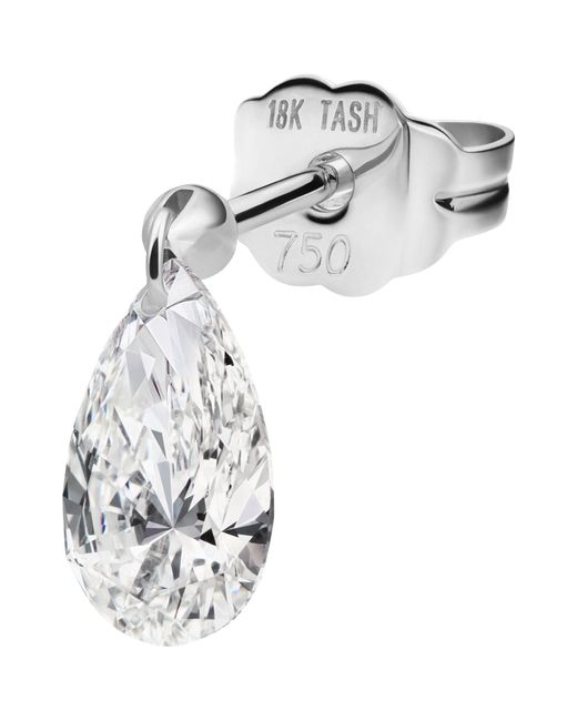 Maria Tash Metallic Floating Pear Diamond Charm Single Stud Earring (7mm)
