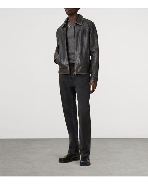AllSaints Gray Merino Wool Mode Sweater for men