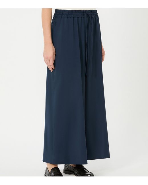 Weekend by Maxmara Blue Virgin Wool Drawstring Trousers