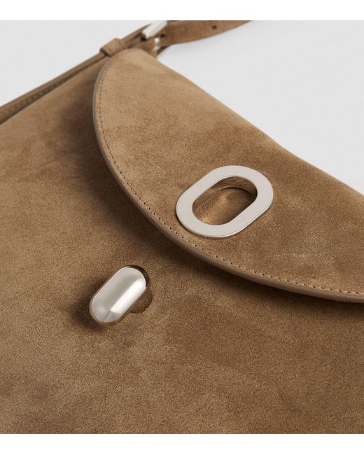 SAVETTE Metallic Suede Small Tondo Shoulder Bag