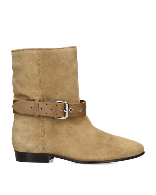 Isabel Marant Natural Suede Reena Ankle Boots