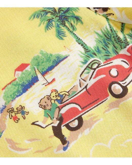 Polo Ralph Lauren Yellow Cotton Scenic Print Polo Shirt for men