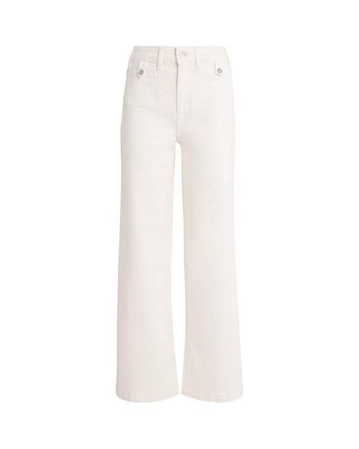 PAIGE White Anessa Wide-Leg Jeans