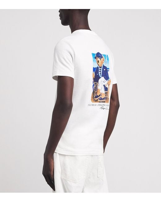 Polo Ralph Lauren White Cotton Polo Bear T-Shirt for men
