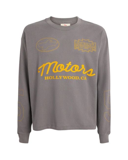 CHERRY LA Gray Mesh Long-Sleeve Motors T-Shirt for men
