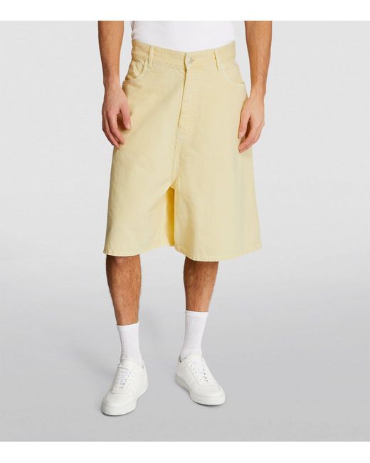 Studio Nicholson Natural Garment-dyed Wide-leg Shorts for men