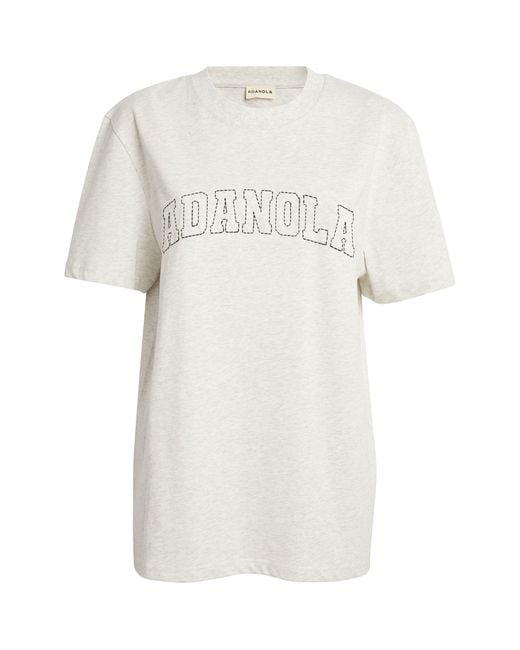 ADANOLA White Oversized Logo T-shirt