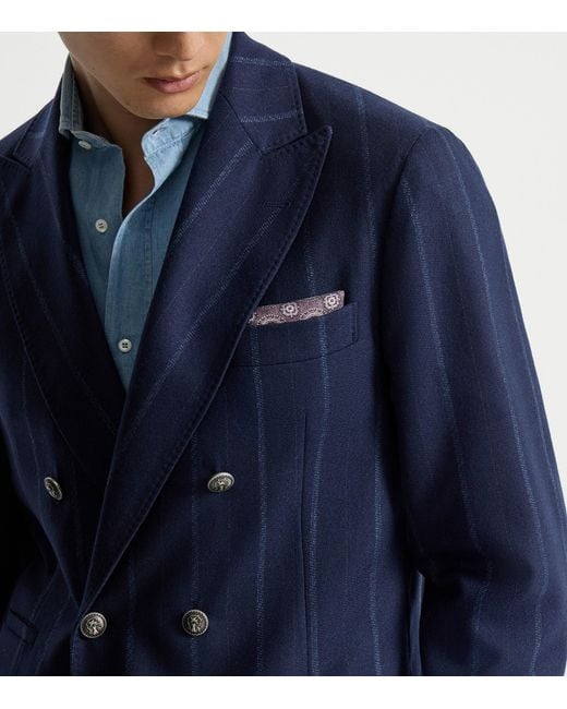 Brunello Cucinelli Purple Silk Pocket Square for men