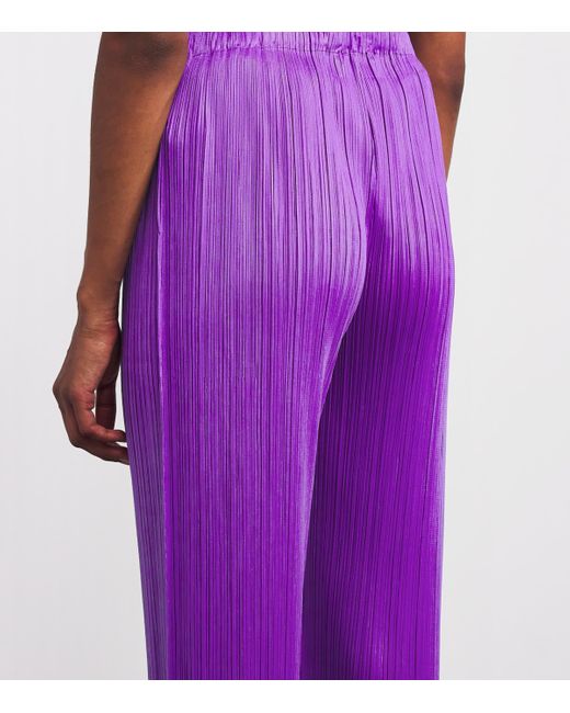 Pleats Please Issey Miyake Purple Monthly Colors August Wide-Leg Trousers