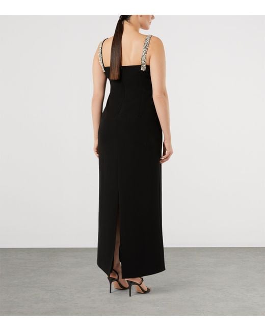 Marina Rinaldi Black Crystal-Embellished Maxi Dress