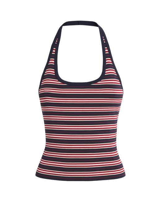 Faithfull The Brand Red Knitted Halterneck Doris Top