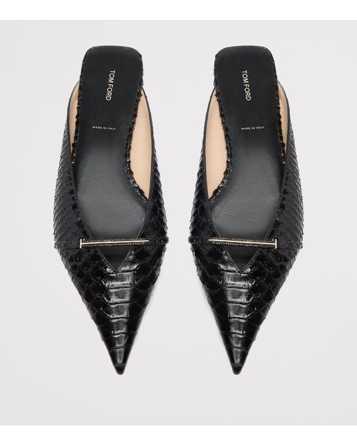 Tom Ford Black Python-Embossed Leather Julianne Mules