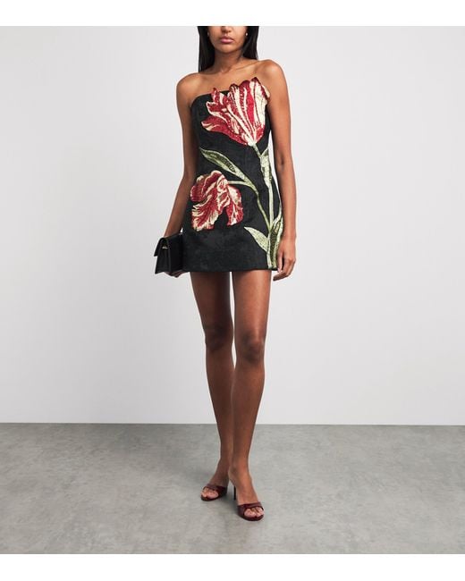 Alice + Olivia Red Embellished Katia Mini Dress