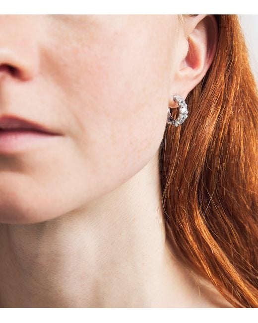 Suzanne Kalan Metallic And Diamond La Fantaisie Hoop Earrings