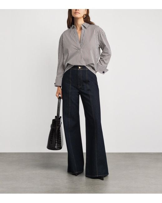 Veronica Beard Gray Stripe Draymond Shirt