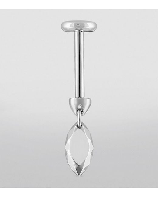 Maria Tash Metallic Faceted Marquise Threaded Charm Earring