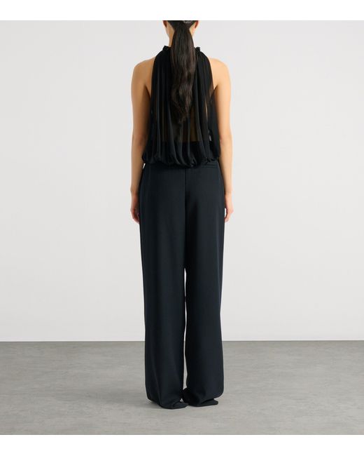Balmain Black Muslin Sleeveless Top
