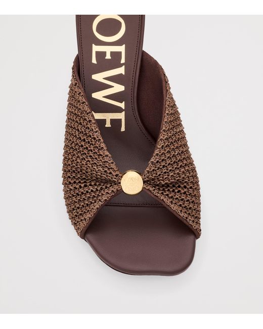 Loewe Brown X Paula's Ibiza Woven Pebble Heeled Sandals 45