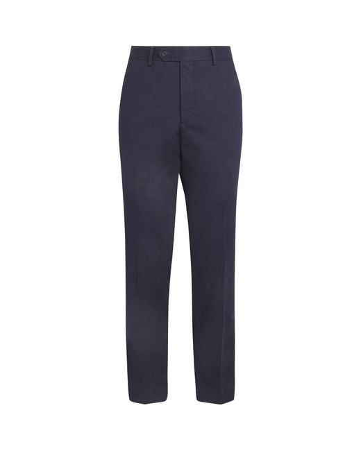 Ralph Lauren Blue Wool Gabardine Straight Trousers for men