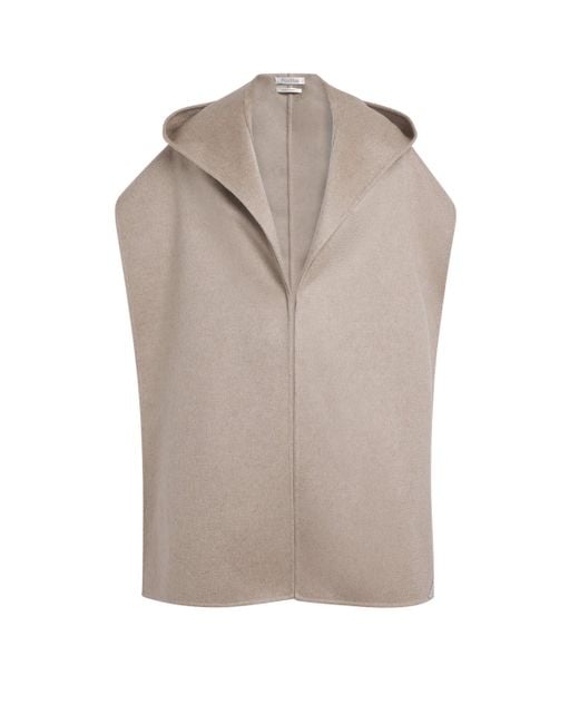 Max Mara Gray Cashmere Hooded Scarf