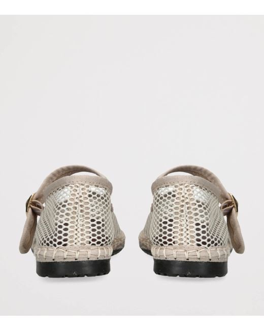 Flabelus White Mesh Isabella Ballet Flats