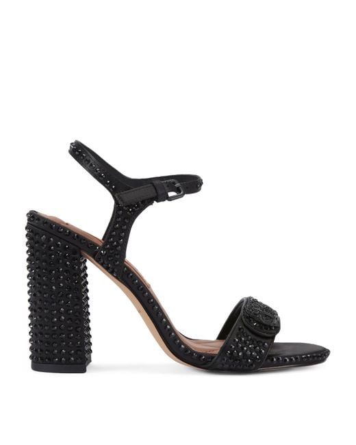 Kurt Geiger Black Embellished Langley Heeled Sandals