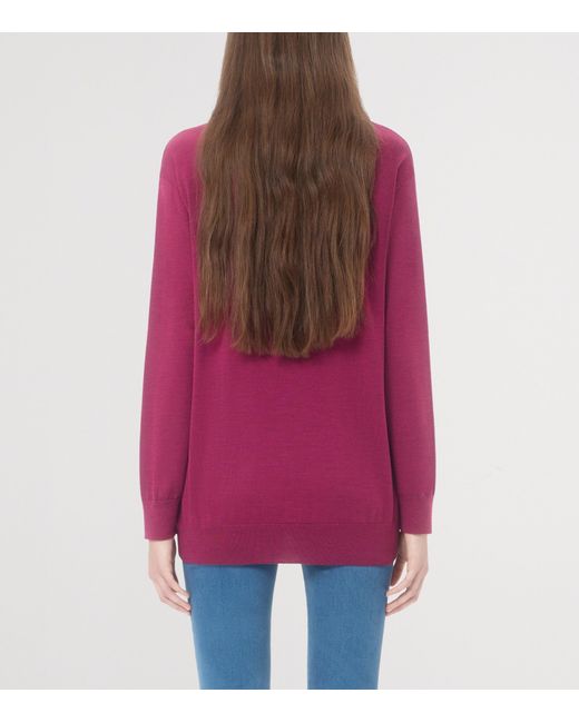 Valentino Pink Wool Tie-Neck Sweater
