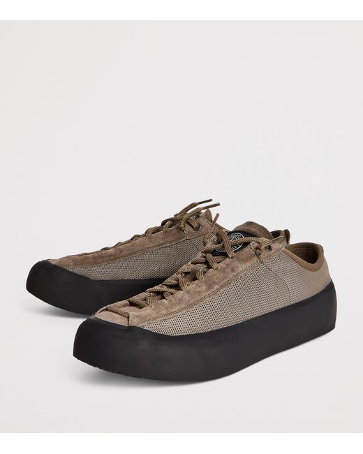 Stone Island Brown Mesh-Suede Sneakers for men