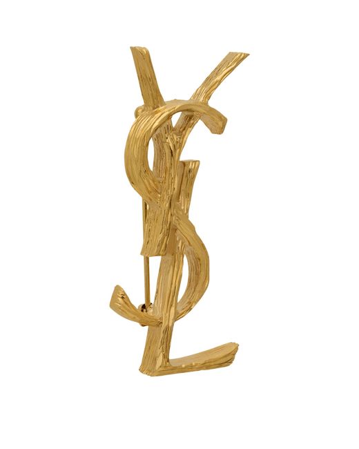 Saint Laurent Metallic Opyum Ysl Brooch