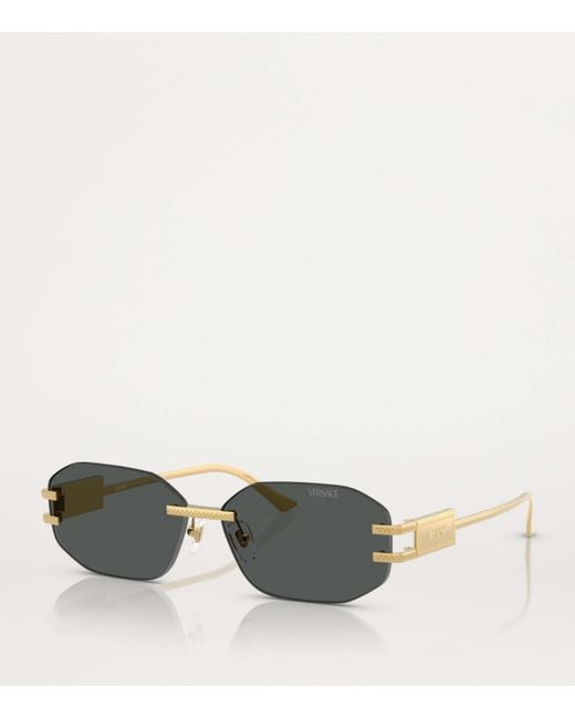 Versace Gray Metal Sunglasses