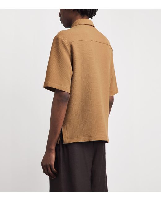 Sandro Brown Knitted Short-Sleeve Shirt for men