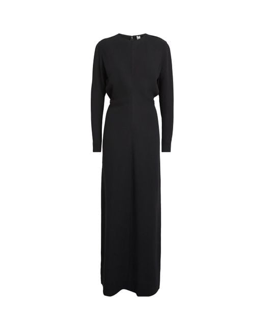 Totême Black Slouch-Waist Maxi Dress