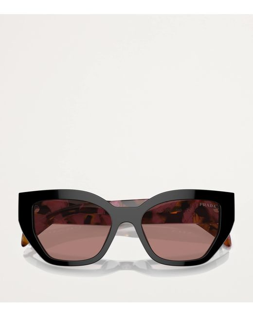Prada Brown Brushstroke Geometric Sunglasses