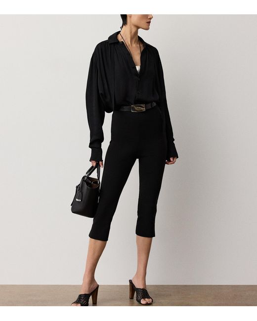 Ralph Lauren Black Satin Karmen Oversized Shirt